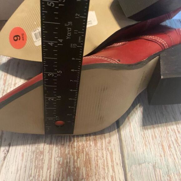 STEVE MADDEN Women’s Red Leather Western Booties Size 6M New No Box SEE DESCRIPT - Picture 7 of 10